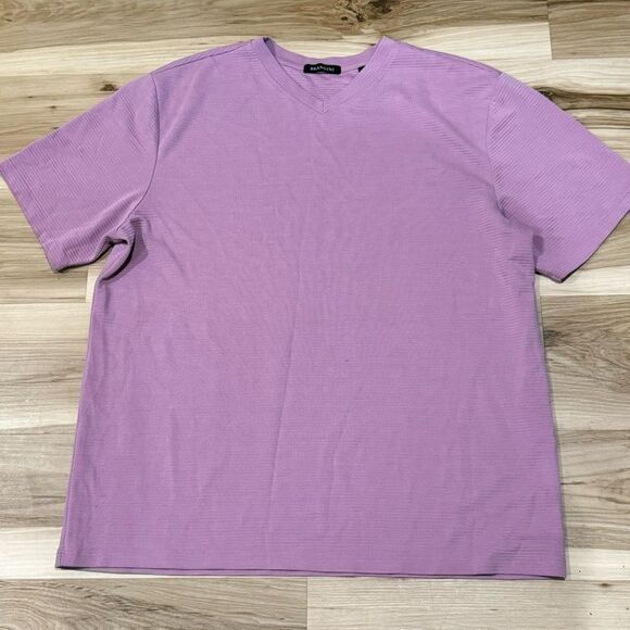 Brandini Purple Ribbed V Neck Tee Shirt Men’s XXL - Picture 1 of 3